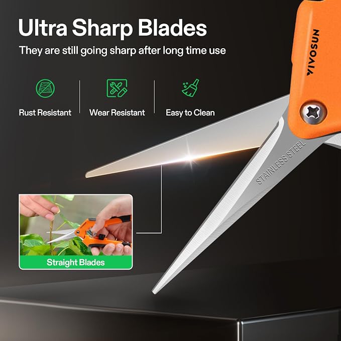 VIVOSUN 6-Pack 6.5 Inch Gardening Scissors Hand Pruner Pruning Shear - Image 6