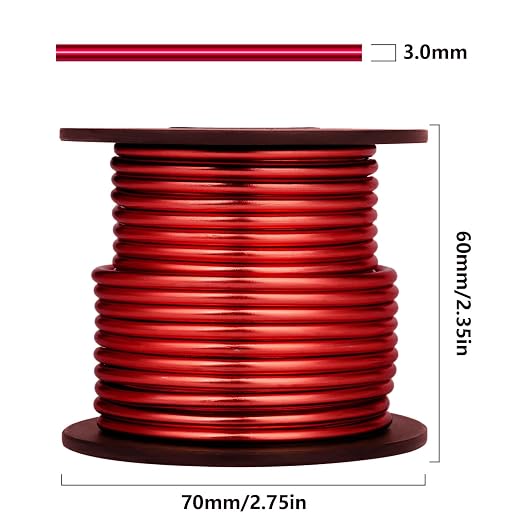 Aluminum Craft Wire, 32.8 Feet 3.0 mm/ 8 Gauge Red Bendable Soft Metal Aluminum - Image 2