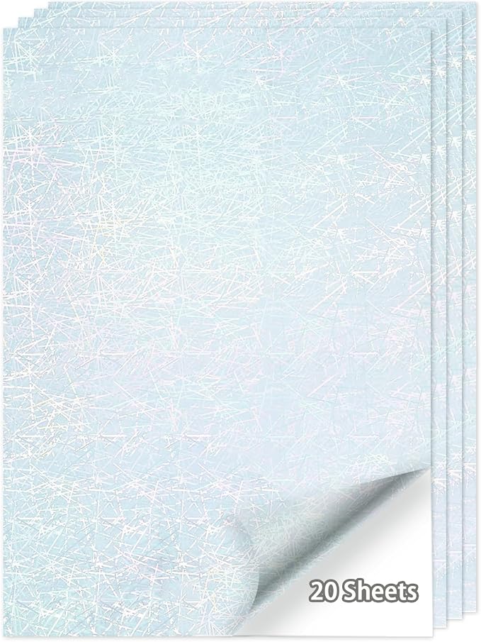 20 Sheets Printable Holographic Sticker Paper, 11 x 8.5 Inches Printable by Unknown