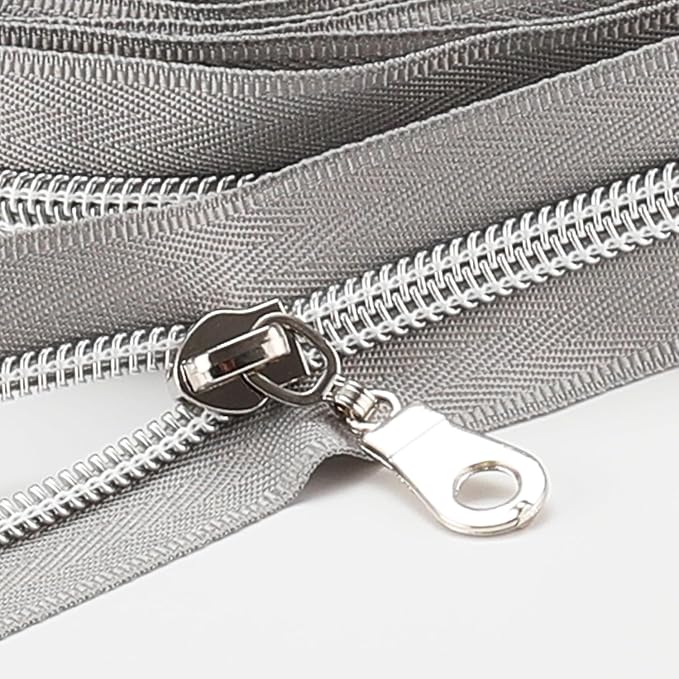 Sawoake 10 Yards Bulk #5 Nylon Coil Zipper, Pale Bluish White by Zipper