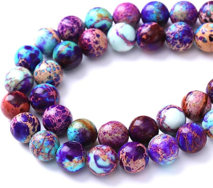 60PCS 6mm Natural Galaxy Sea Sediment Jasper Beads Gemstone Round Loose Spacer - Image 4