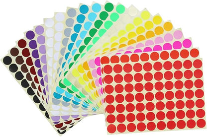 7000 Count 3/4" Round Dot Stickers Color Coding Labels, 20 Colors, 100 Sheets - Image 2