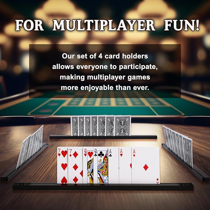 Playing Card Holder Stand Width 400mm White Acrylic Set - Image 2
