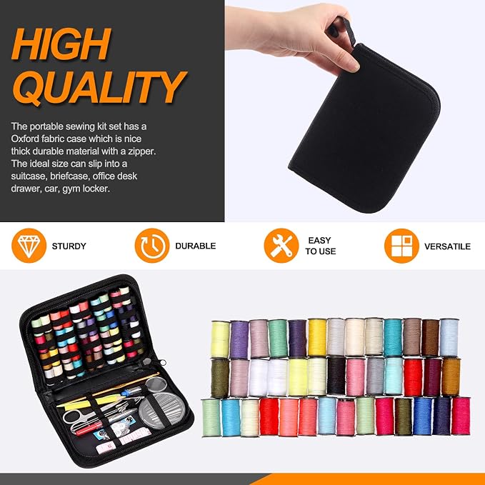 Rustark 134Pcs Sewing Kit with Portable Bag, Premium Sewing Supplies Kit - Image 3