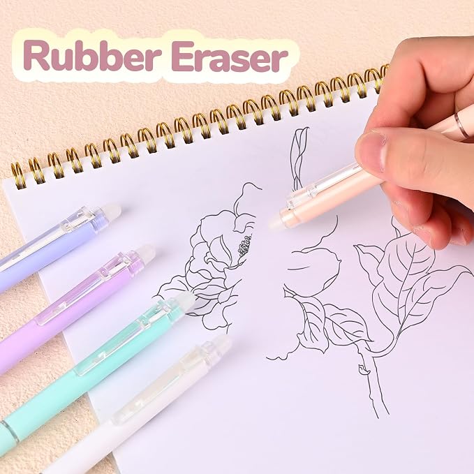 Temiary 10 Pcs Retractable Erasable Gel Pens, Fine Point 0.5 mm, Make Mistakes - Image 9
