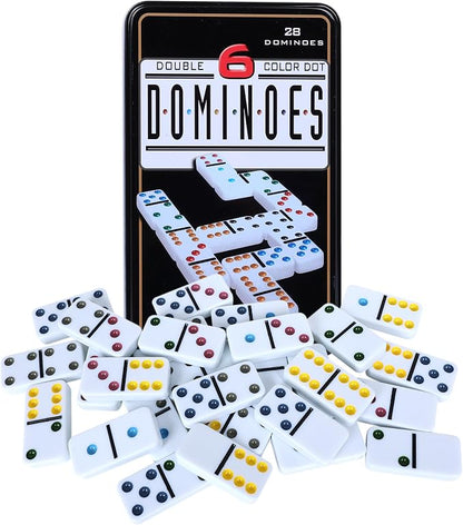 Double Six Dominoes Set with Tin Box by Offelec