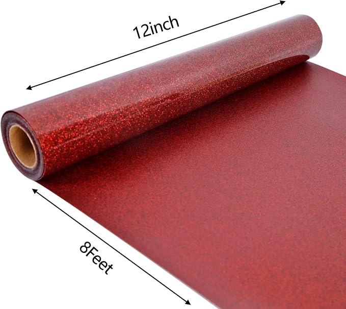 FUNKAKA Glitter Red HTV Heat Transfer Vinyl Rolls - Image 2