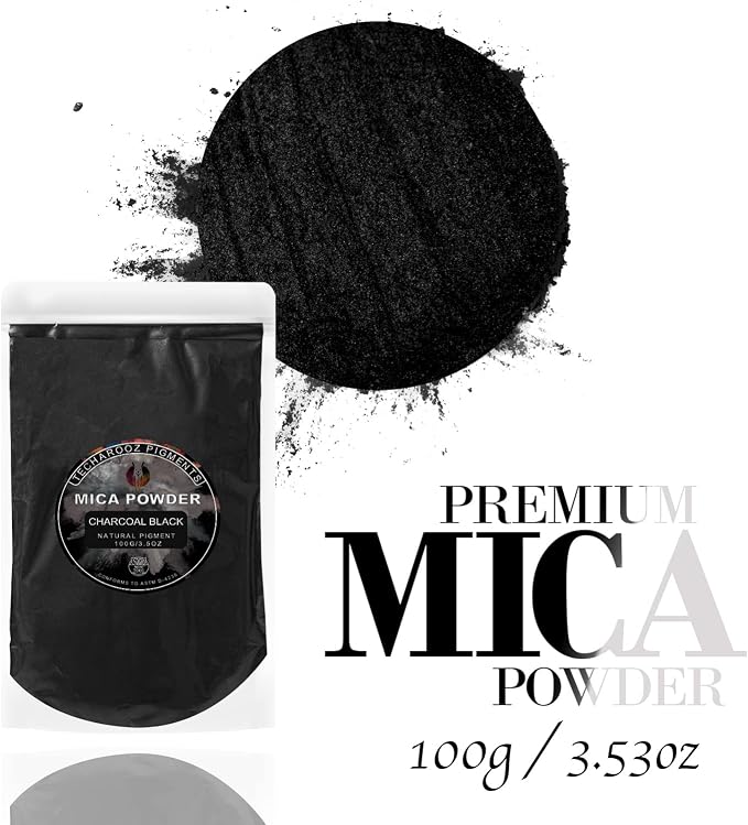 Charcoal Black Mica Powder for Epoxy Resin 100g / 3.5oz. Sealed Bag - Image 2