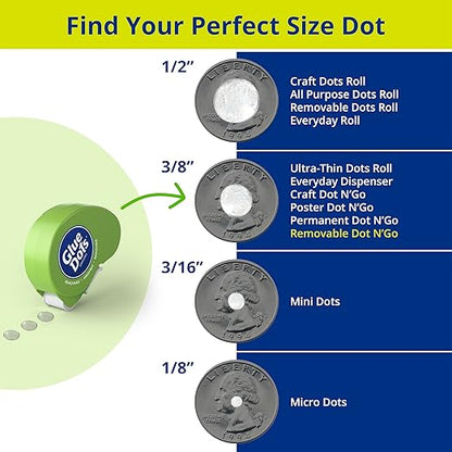 Glue Dots, Removable Dots Dot N' Go Dispenser, Double-Sided, .38 Inch, 1200 Dots - Image 5