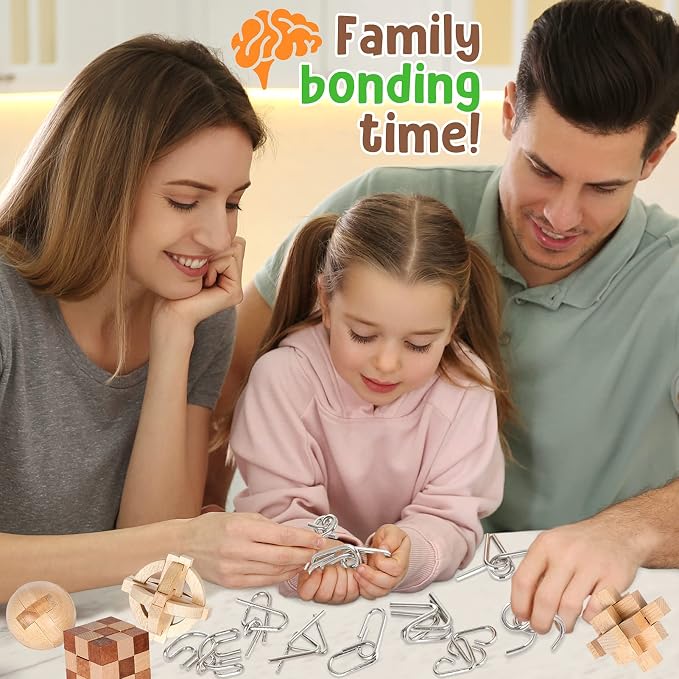 Brain Teasers Metal Puzzles for Kids & Adult 22Pack, Logic and IQ Game Test Toy - Image 5
