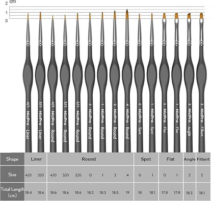 Nicpro 15 Pack Miniature Painting Set, Fine Detail Paint Brushes - Image 4