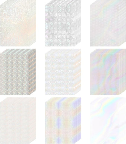STARVAST 90 Sheets Holographic Sticker Paper, Transparent Holographic Vinyl by STARVAST
