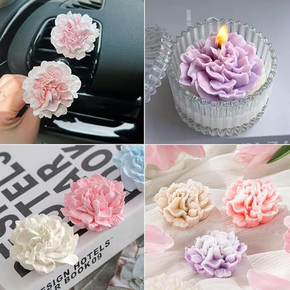 Wehous 2PCS Carnation Flower Candle Molds, 3D Flower Fondant Chocolate Cake - Image 7