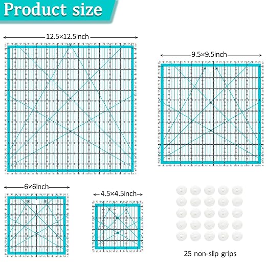 Quilting Rulers, Acrylic Quilt Ruler, 4 Square Fabric Cutting Ruler, Quilting - Image 2