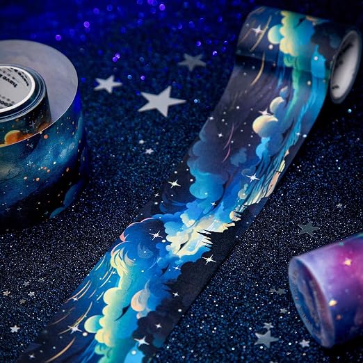 Washi Tape Stickers for Journaling, 6 Rolls Star Tape Scrapbook Stickers for - Image 2