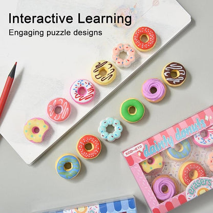 HILAZA Donut Erasers for Kids Bulk, 24 Pieces 3D Cute Fun Food Erasers for - Image 3