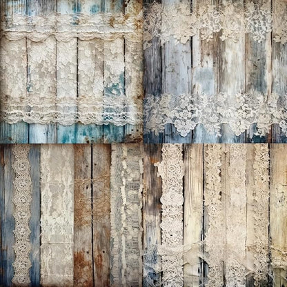 Vintage Lace & Wood Scrapbook Paper Pad 6x6, Single-Sided, 12 Designs, 24 Sheets - Image 2