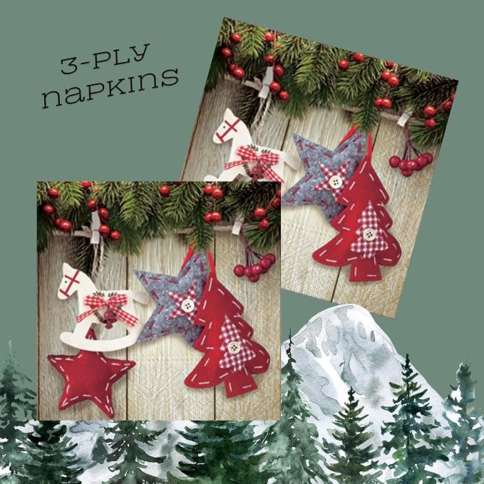 20-ct 13x13 Christmas Paper Decoupage Napkins, 3-Ply Servilletas Tissue Napkin - Image 5
