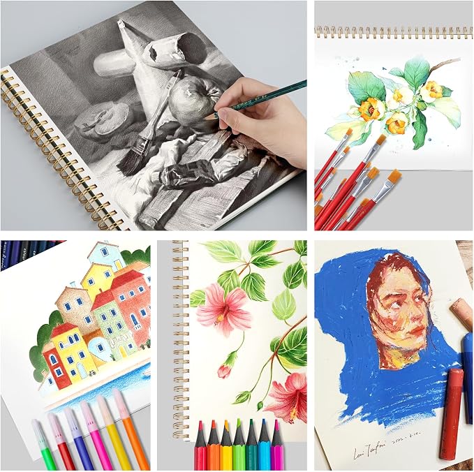 Ddaowanx 9" x 12" Sketch Book, 100 Sheets Spiral Bound Art Sketchbook - Image 6