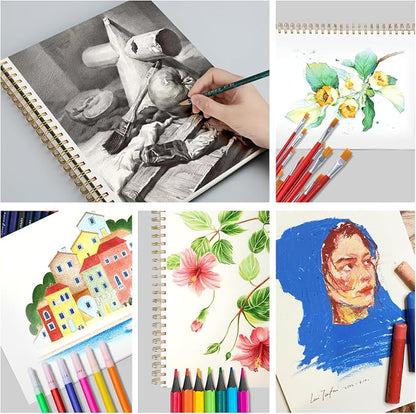 Ddaowanx 9" x 12" Sketch Book, 100 Sheets Spiral Bound Art Sketchbook - Image 6