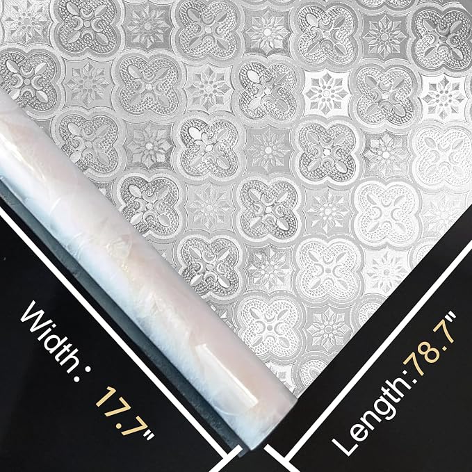 Window Privacy Film Decorative for Front Door, Bathroom Static Cling Stained - Image 7