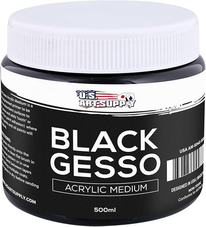 U.S. Art Supply Black Gesso Primer by USArtSupply