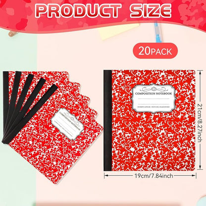 Seajan 20 Pack Composition Notebooks, Wide Ruled Paper, 7-1/2" x 9-3/4" Marble - Image 2