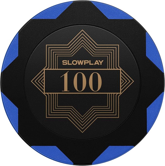 SLOWPLAY Nash Clay Poker Chips, 14 Grams Heavyweight Clay Composite, 40mm Large by SLOWPLAY