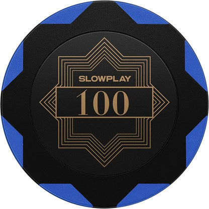 SLOWPLAY Nash Clay Poker Chips, 14 Grams Heavyweight Clay Composite, 40mm Large by SLOWPLAY