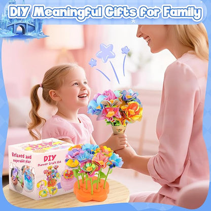 cosone Arts and Crafts Kits for Kids Age 3-12, Fabric Flower Bouquets Toys - Image 9