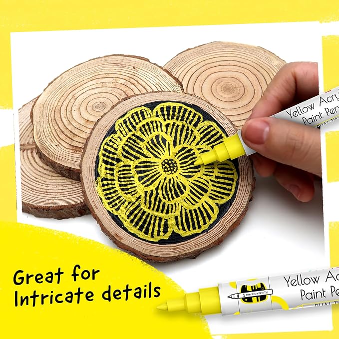 4 Dual Tip Yellow Paint Pen Metallic - Image 8