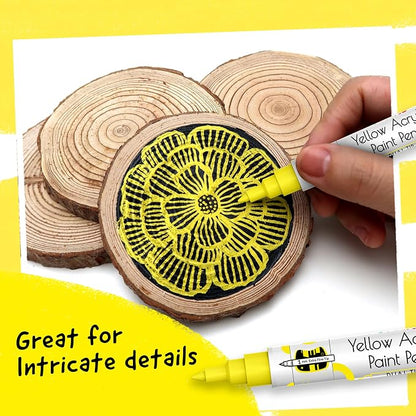 4 Dual Tip Yellow Paint Pen Metallic - Image 8