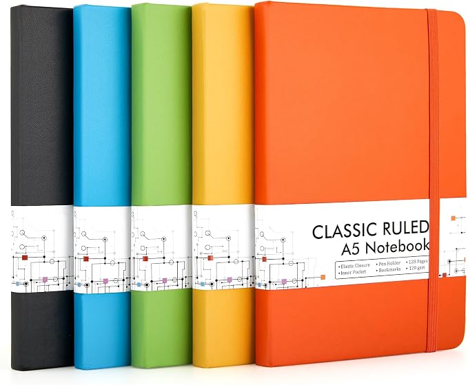 feela Journal Notebook Bulk for School, Hardcover Business Classic Ruled Lined by feela