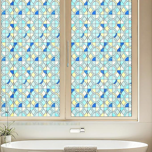 Window Privacy Film, Frosted Glass Decorative Static Cling, Removable Sun by ADDHERES