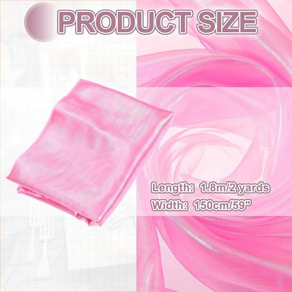 MECCANIXITY Iridescent Sheer Organza Fabric, 2 Yards x 59 Inches Solid Laser - Image 2