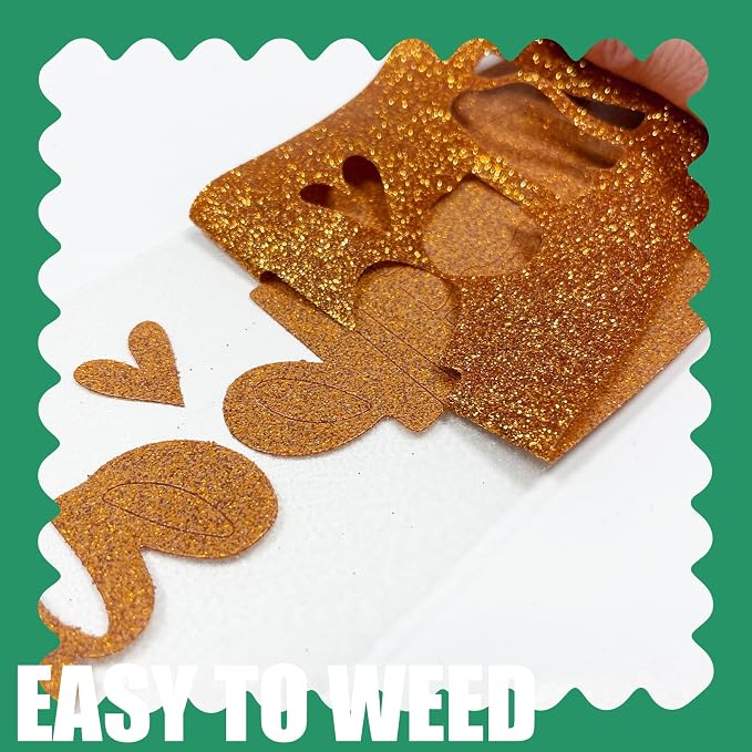 Coffee Orange Glitter HTV Heat Transfer Vinyl, - Image 4