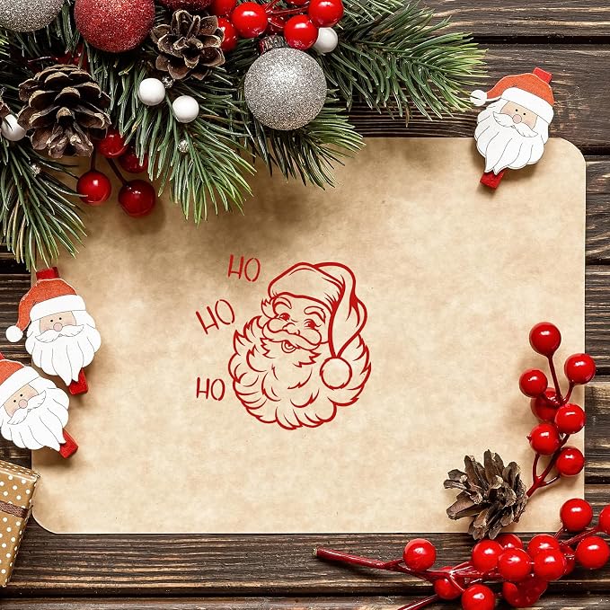 Whaline 5 Sheet Christmas Clear Stamps Wreath Snowman Gnome Silicone - Image 4