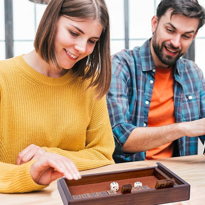 Shut The Box Game with 12 Pcs Wooden Numbers，Wooden Board Table Math Game - Image 5