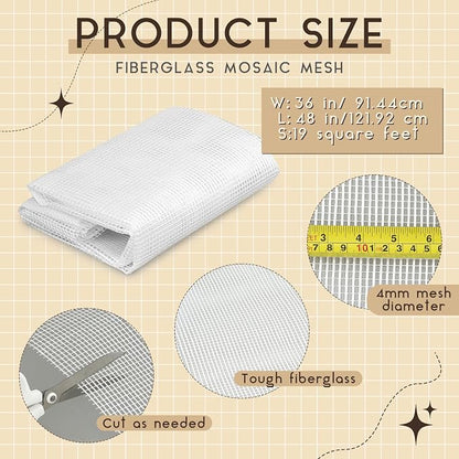 36" X 48" Mosaic Mesh for Back Mounted Tile Fiberglass Mosaic Mesh Backing - Image 2