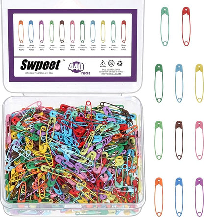 Swpeet 440Pcs 19mm/0.75 Inch Colorful Safety Pins Assortment Kit, Rust by Swpeet