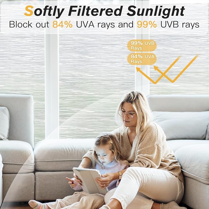 Haton Window Privacy Film, Frosted Glass Privacy Window Clings, Sun Blocking - Image 6