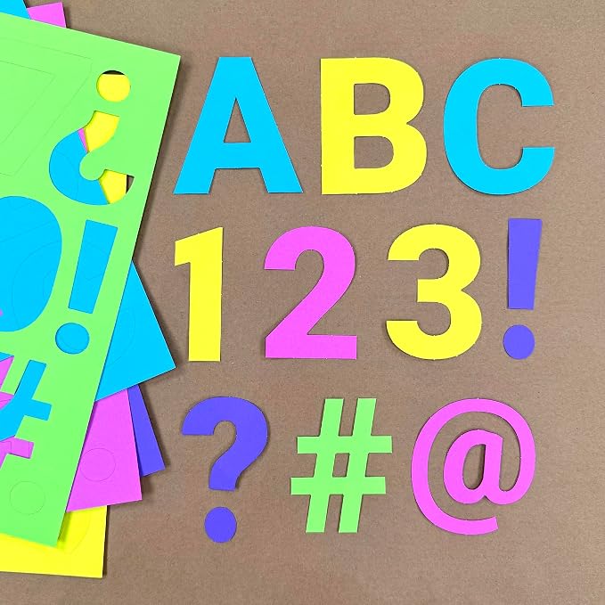 209 Pcs 3" Happy Colors Precut Letters & Numbers - Image 2