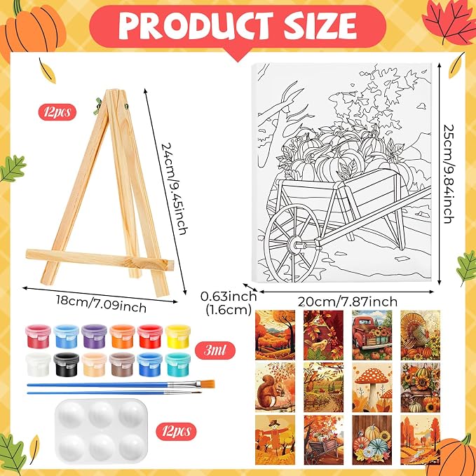 Zhanmai 12 Pack Pre Drawn Canvas - Image 2