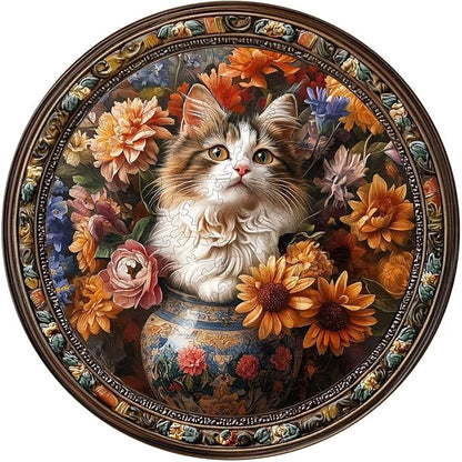 Wooden Puzzles Adults, Beautiful Tricolor Cat Wooden Puzzles 300 Pieces by Jollitot