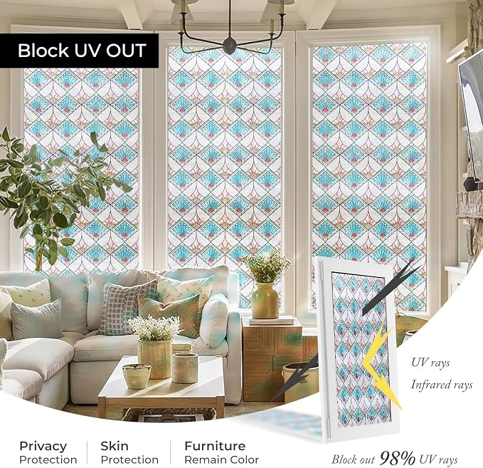 3D Stained Glass Window Film, Decorative Window Privacy Film - Image 5