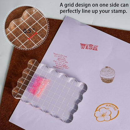Sanfurney 1 Piece Acrylic Stamp Block, 15mm Thick - Image 4