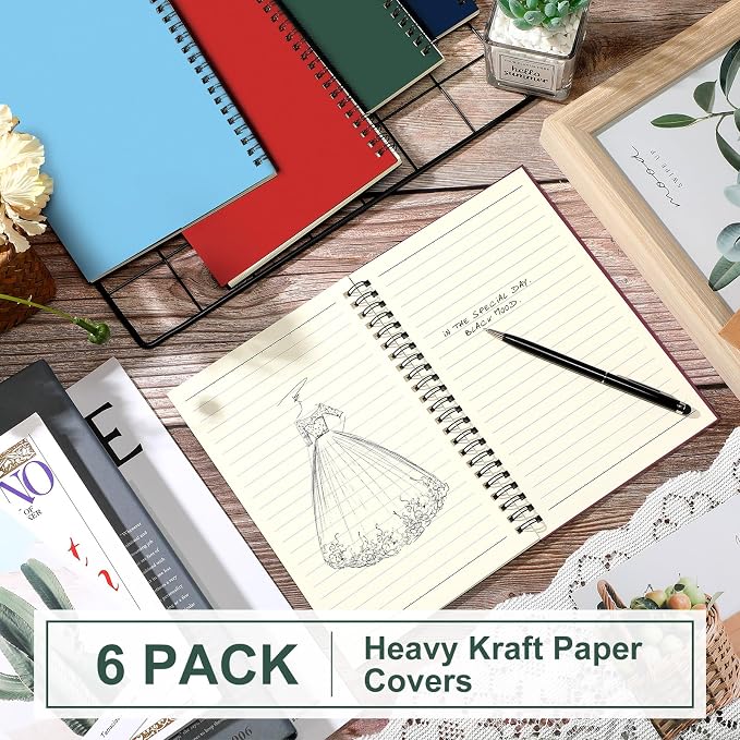 Yahenda Spiral Notebook Bulk A5 College Ruled Journals Notebooks Lined 8.3 x - Image 5