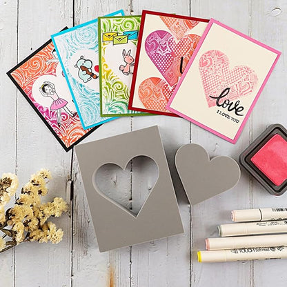 BAOFALI 9 Pcs Heart Cut Stamping Foam Grey Moldable Foam Stamps Plastic Dry - Image 6