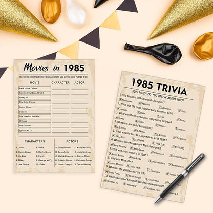 40th Birthday Party Games, Born in 1985 Games Bundle, Birthday Party Supplies - Image 5