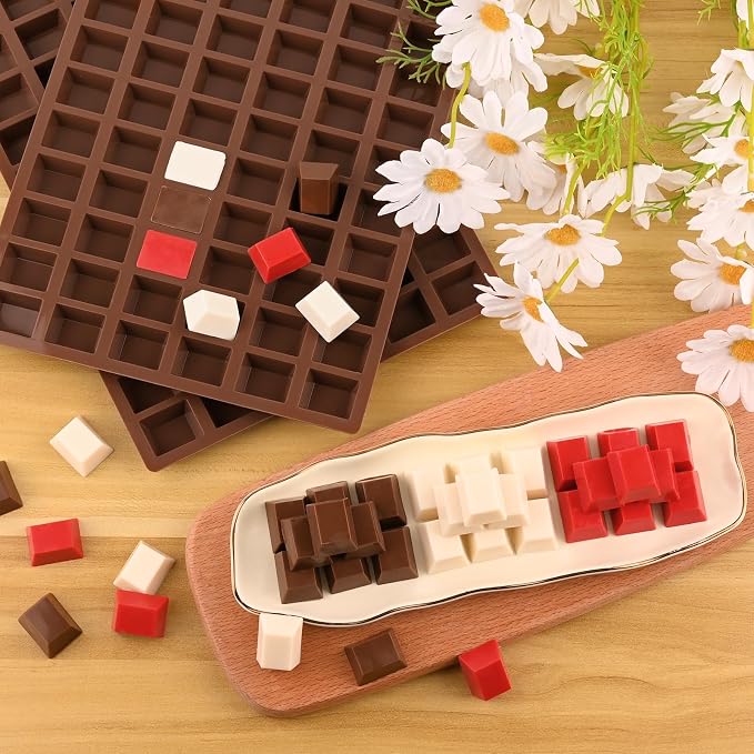 Sakolla 2 Pack Square Chocolate Molds, 72 Cavities Terrace Silicone Molds - Image 5